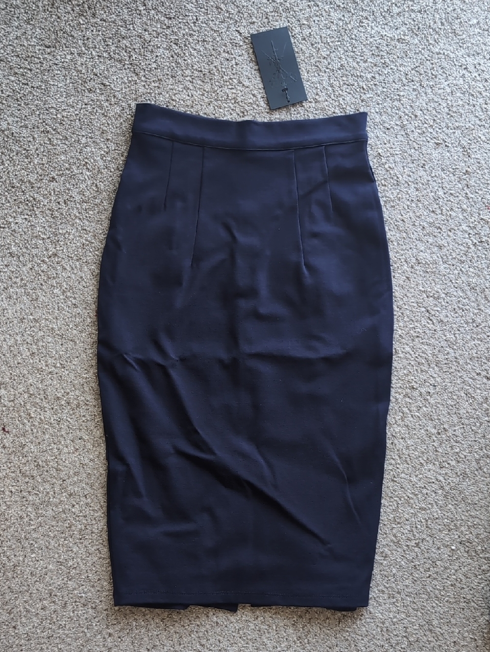 La Femme En Noir Navy Pencil Skirt